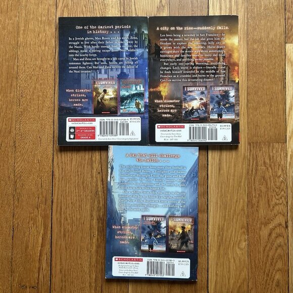 Lot of 3 I SURVIVED Paperback Books Set By Lauren Tarshis 1944, 1906, 2001 - Picture 5 of 5